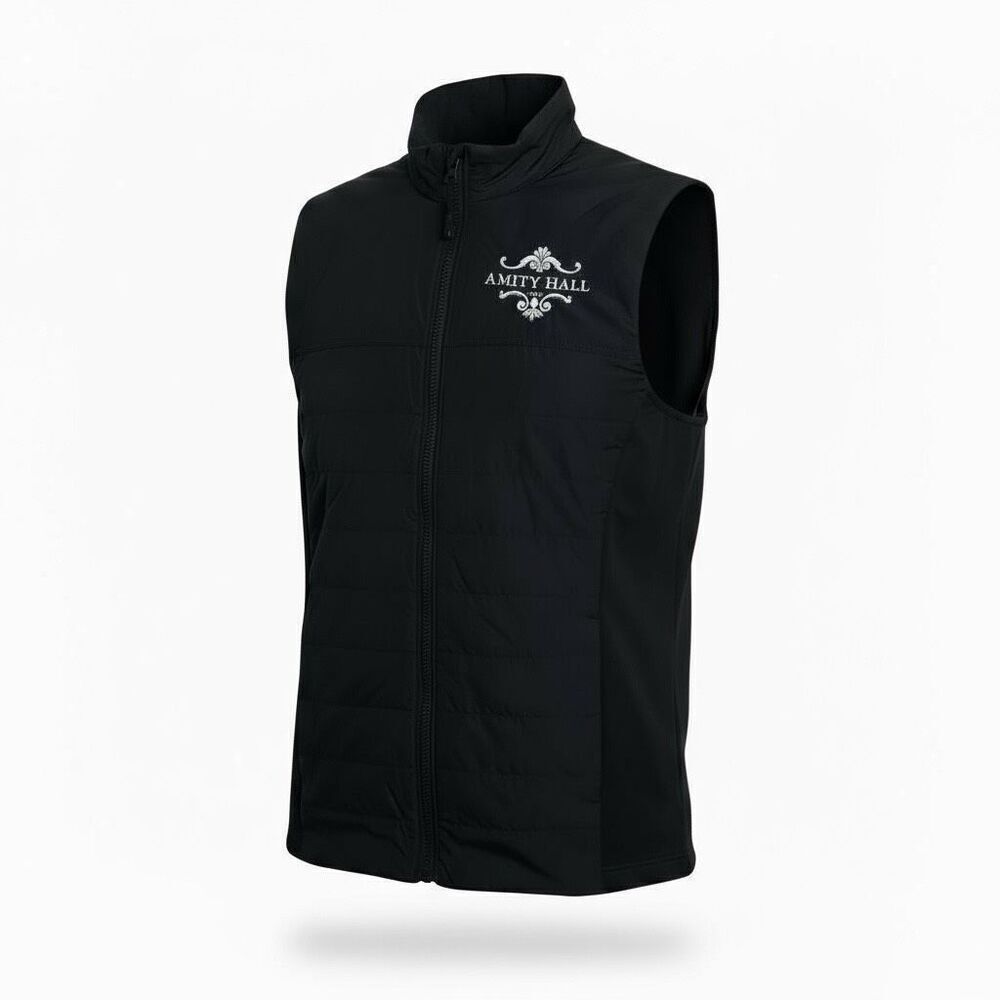 Port Authority NWOT Amity Hall NYC Full Zip Quilted Puffer Vest Black Medium